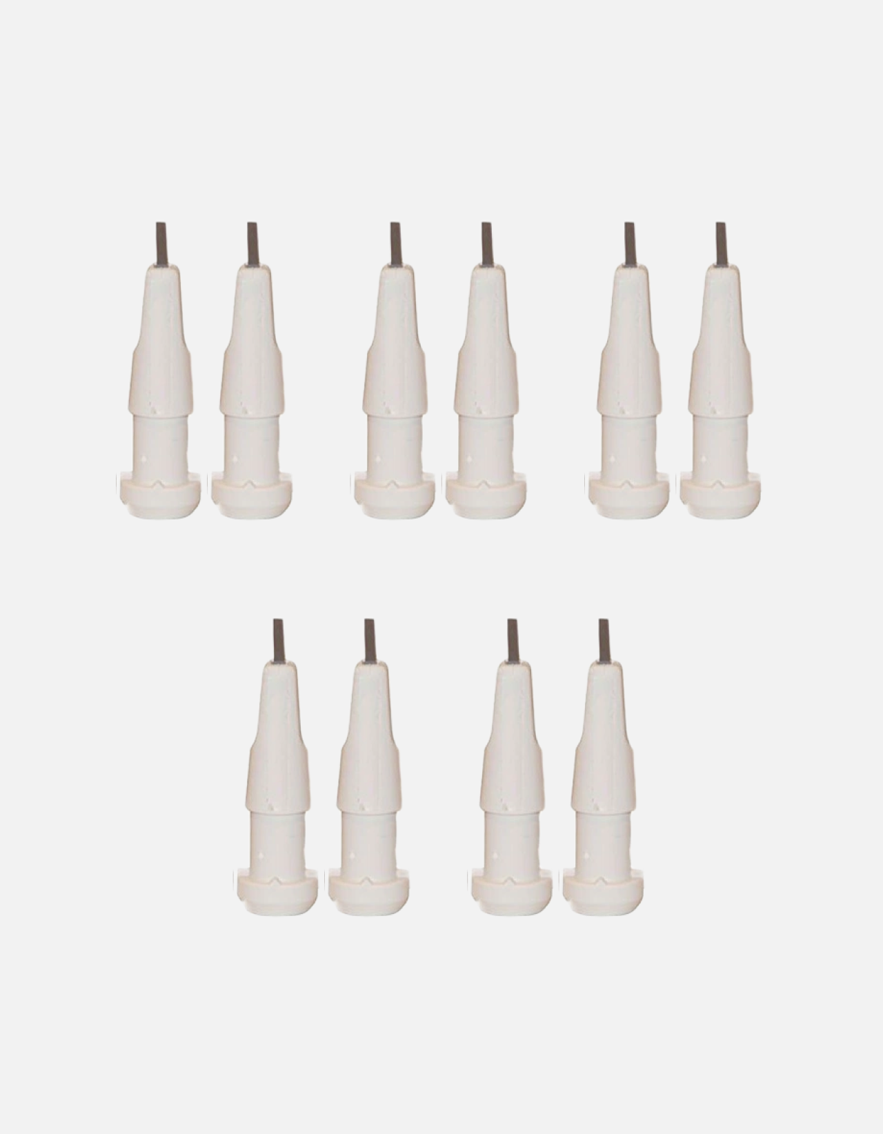 5-pack, Rex Rullskidspetsar, 9,5mm Vit - Snö&Tö