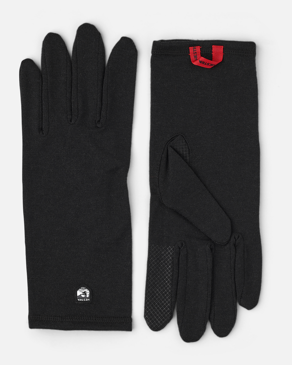 HESTRA Merino Wool Liner Long - 5 finger, Black