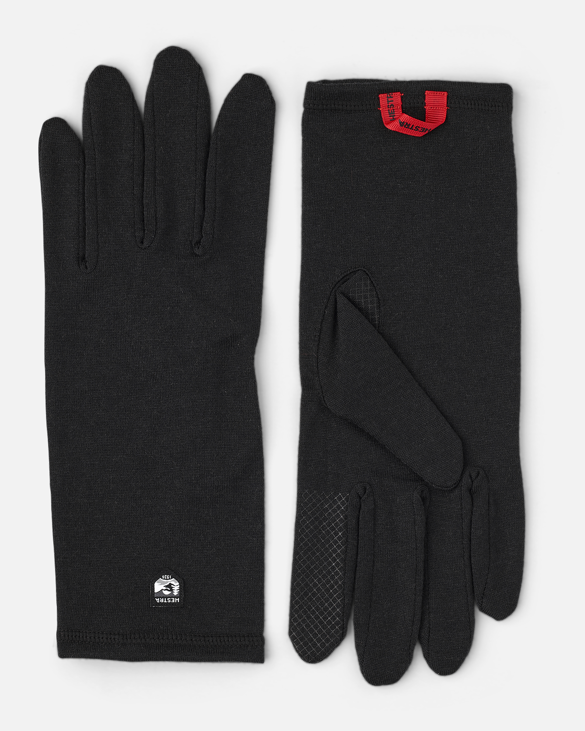 HESTRA Merino Wool Liner Long - 5 finger, Black