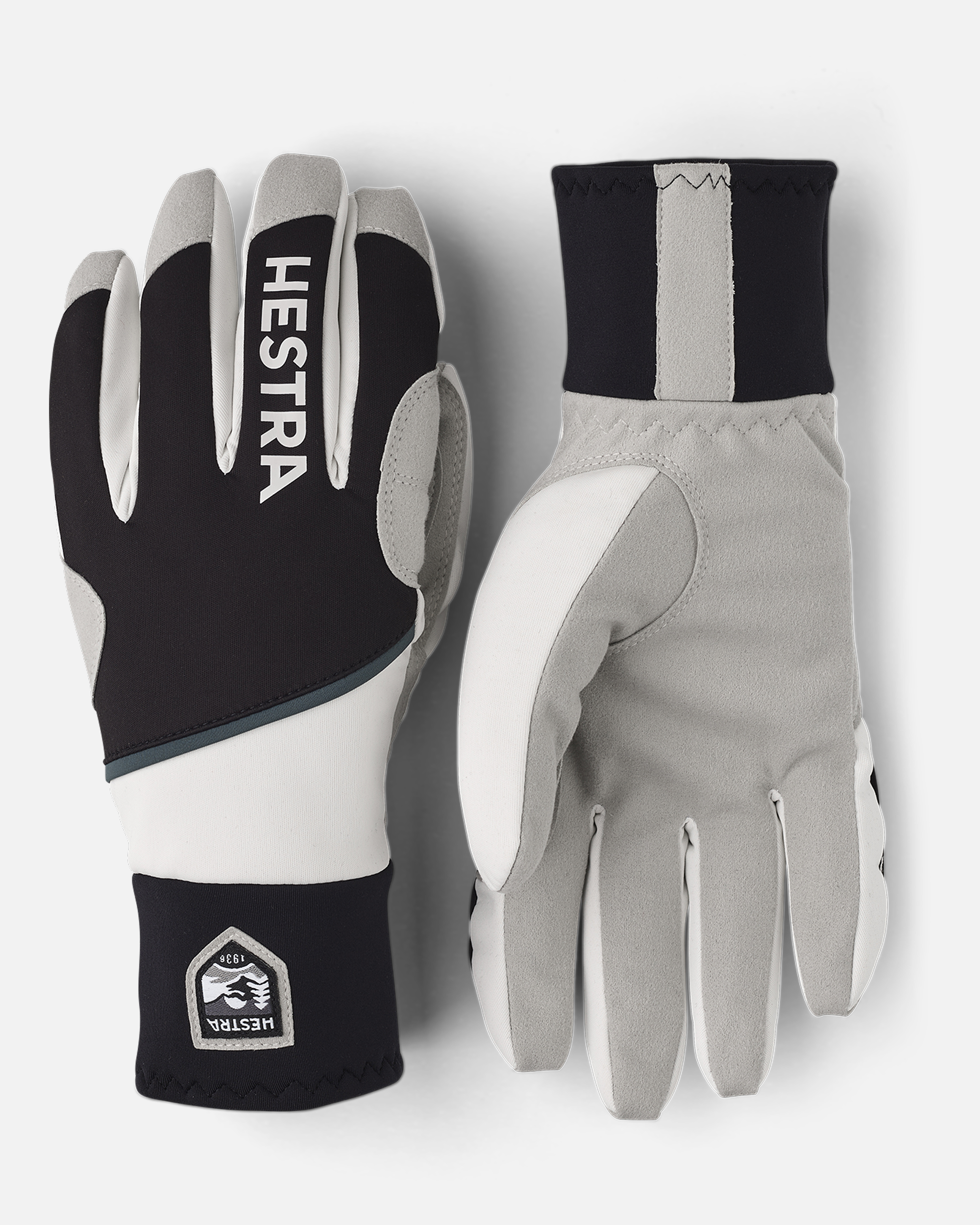 HESTRA Comfort Tracker - 5 finger, Black/Ivory