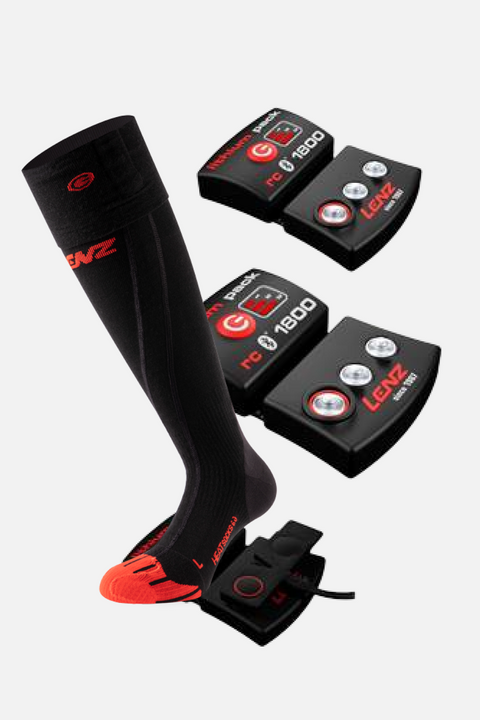 LENZ Heat Sock 6.1 Toe Cap Compression + LENZ Lithium Pack Rcb 1800