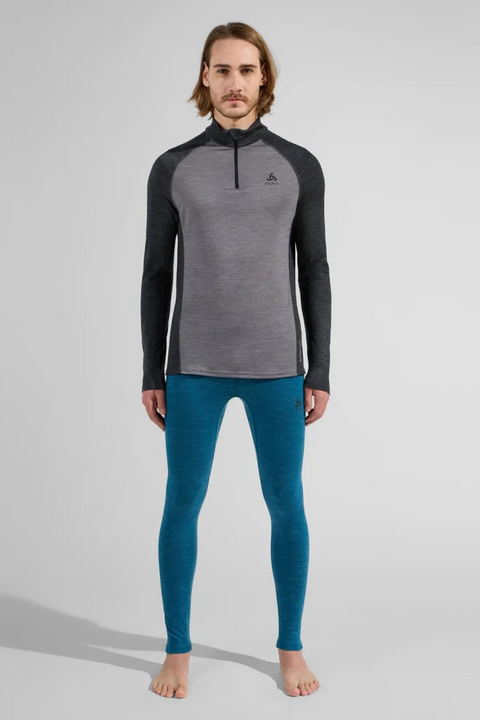 Odlo The Performance Wool 150 Base Layer Half-Zip, Men, Grey Melange