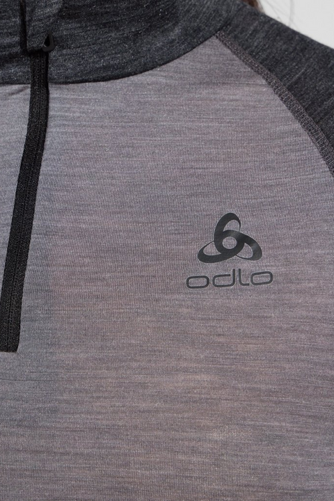 Odlo The Performance Wool 150 Base Layer Half-Zip, Women, Grey Melange