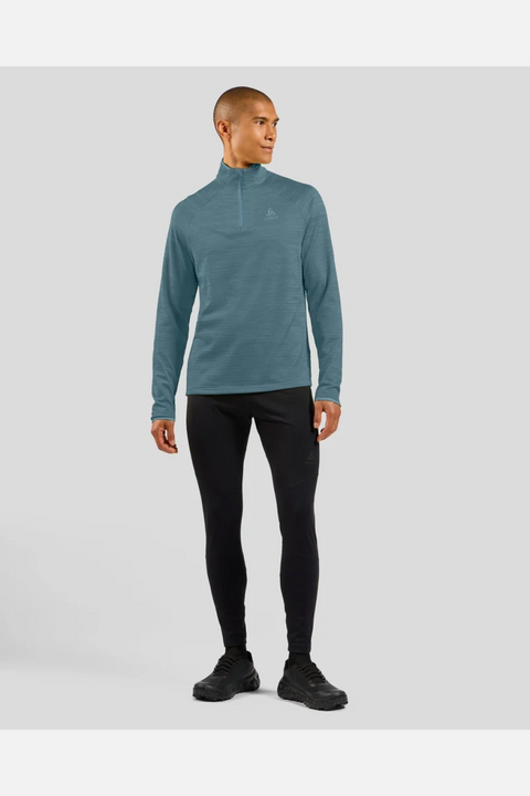 Odlo The Run Easy half-zip mid layer top, Men, Provincial Blue Melange