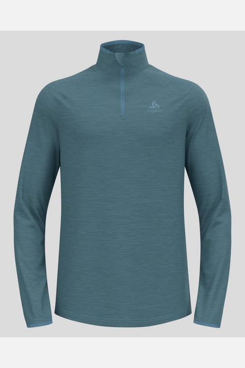 Odlo The Run Easy half-zip mid layer top, Men, Provincial Blue Melange