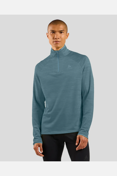 Odlo The Run Easy half-zip mid layer top, Men, Provincial Blue Melange