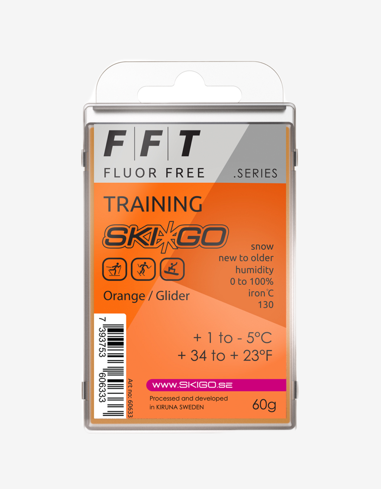 SKIGO FFT ORANGE GLIDER, 60g - Snö&Tö