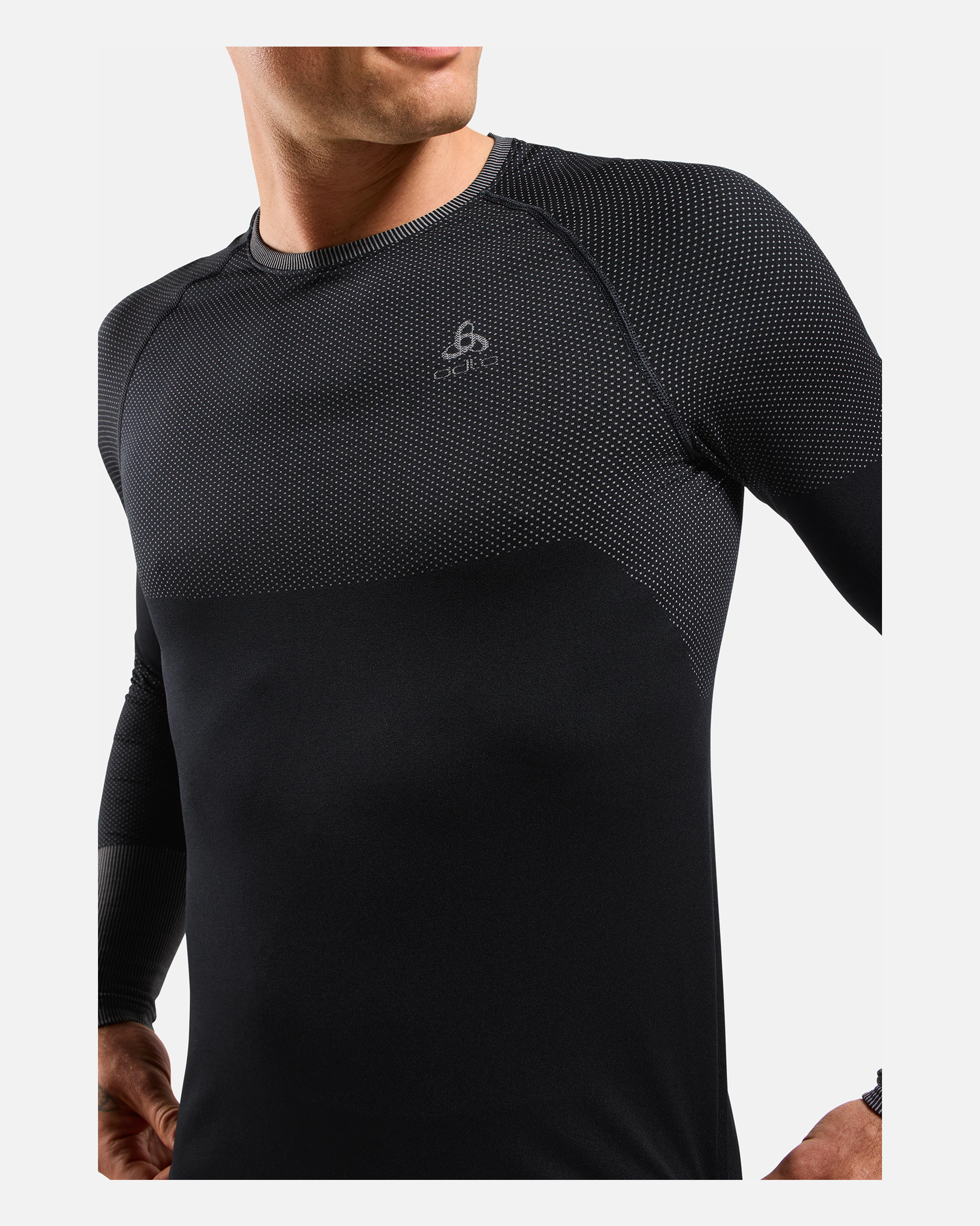 Odlo Fundamentals Performance Warm Bl Top Crew Neck L/S, Black, MEN - Snö&Tö