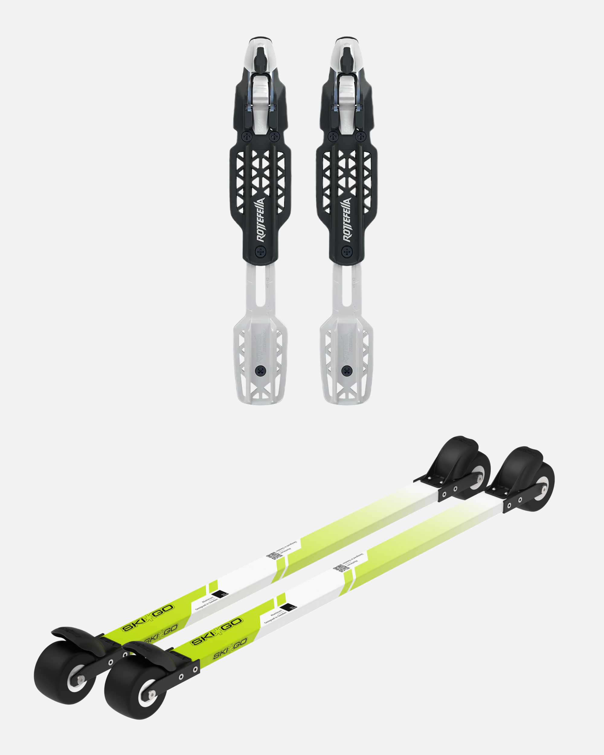 Skigo Klassiska Rullskidor Aluminium med Rottefella (NNN) Rollerski Classic bindningar
