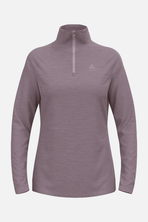 Odlo The Run Easy half-zip mid layer top, Women, Gray Ridge Melange