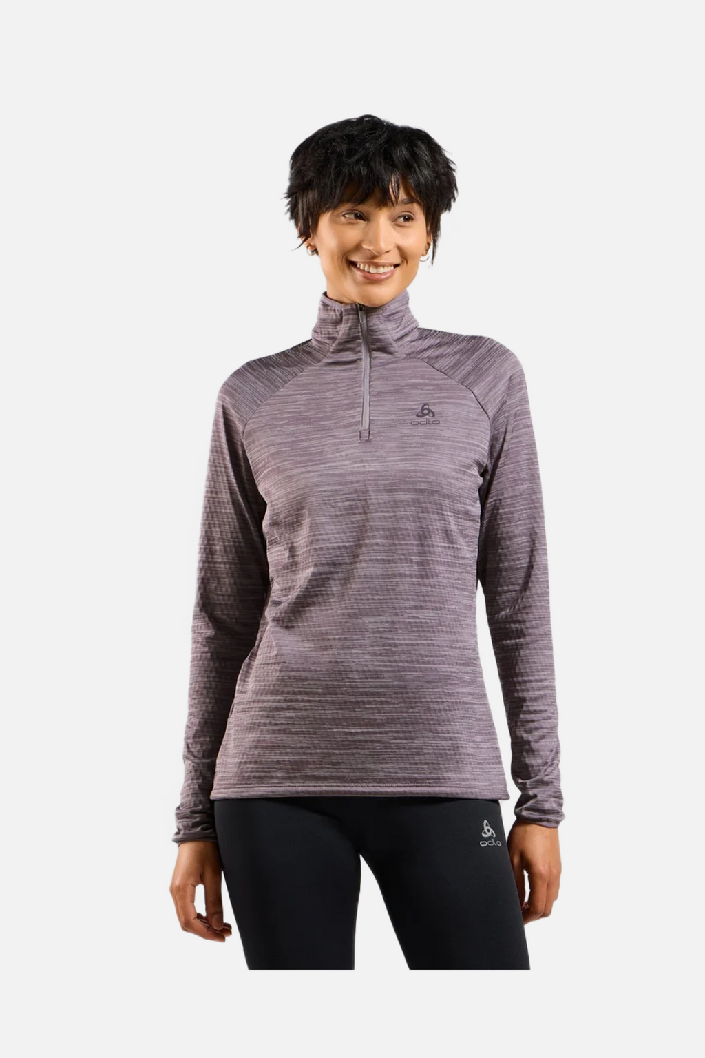 Odlo The Run Easy half-zip mid layer top, Women, Gray Ridge Melange - Snö&Tö