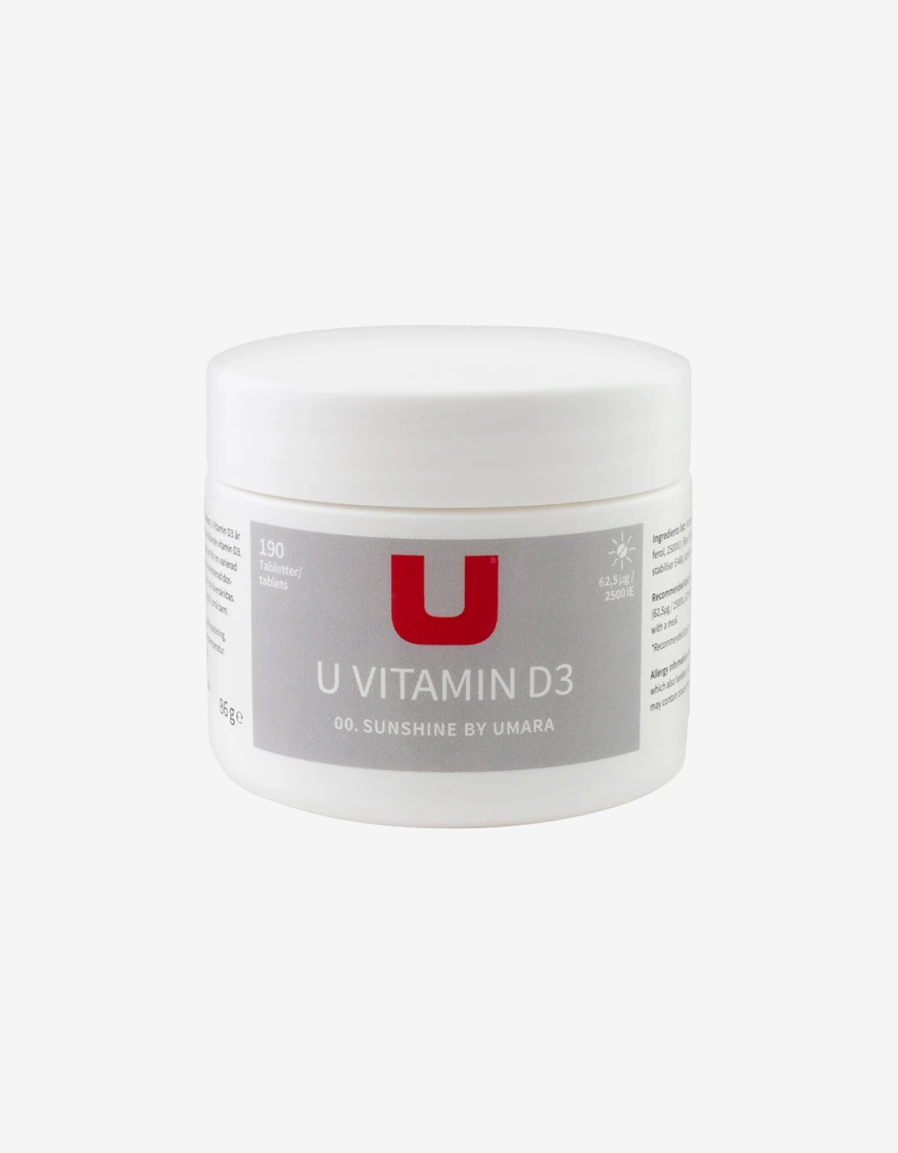 Umara U Vitamin D3 2500IE (190st) - Snö&Tö